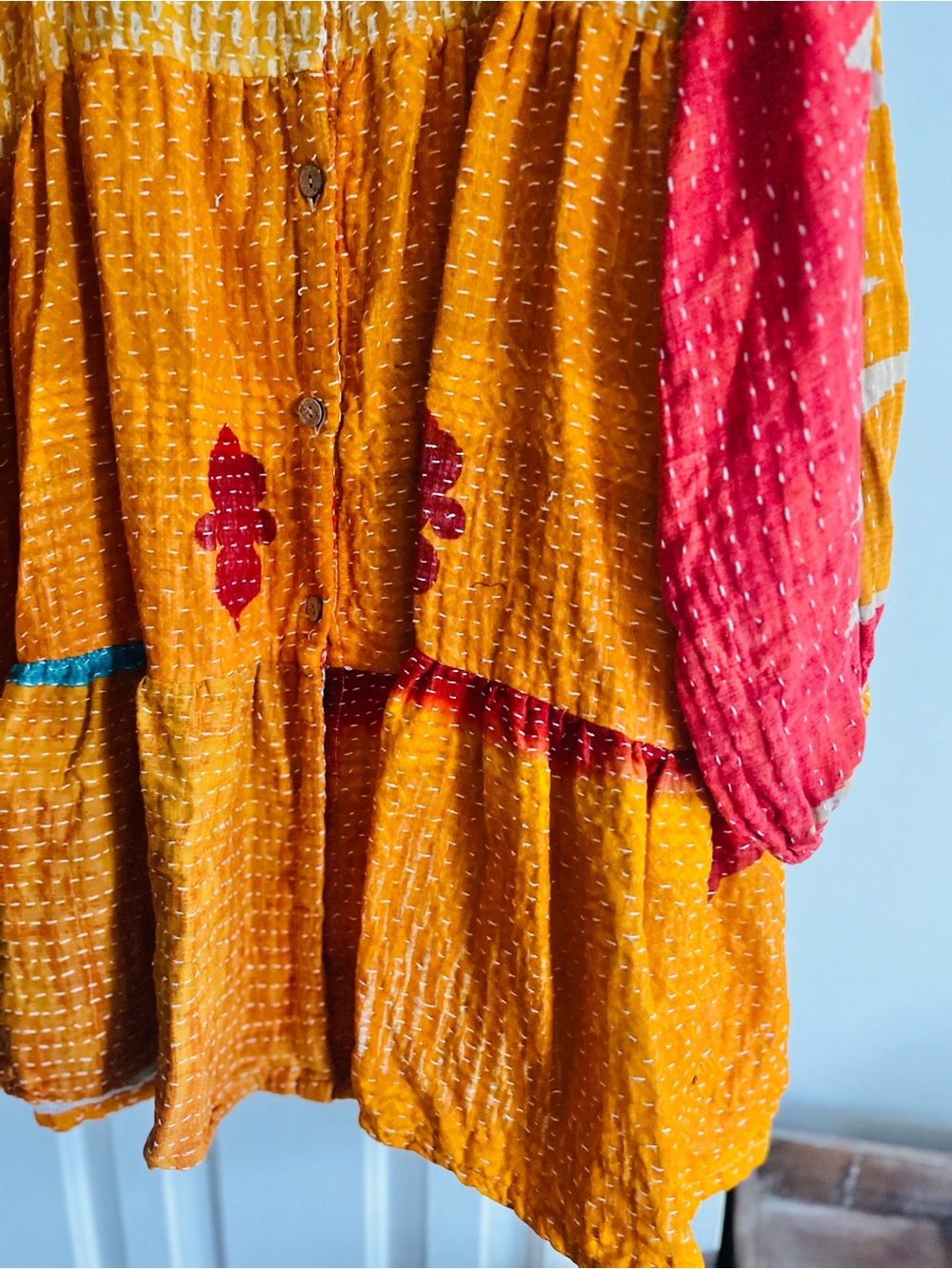 Sale! KANTHA BAE Reversible Button-Front Tunic Dress - Picture 6 of 14
